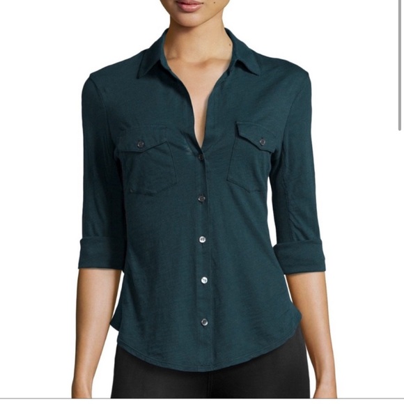 James Perse Sheer Slub Side Panel Shirt - Picture 1 of 2